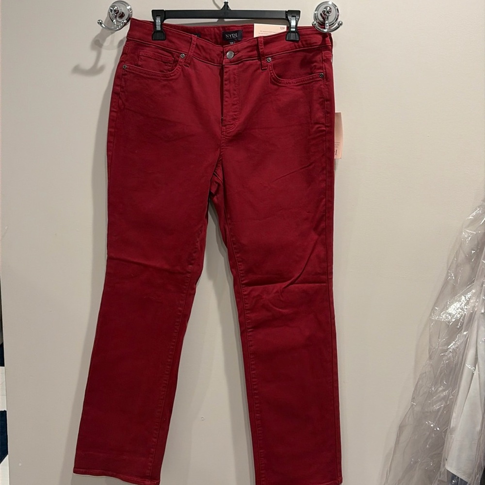 NYDJ Marylin Straight Red (wine) Pants